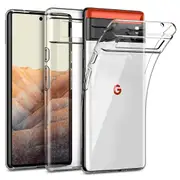 Google Pixel 6 (6.4”) Ultra Slim Premium Crystal Clear TPU Gel Back Case by MEZON – Shock Absorption, Wireless Charging Compatible (Pixel 6, Gel)
