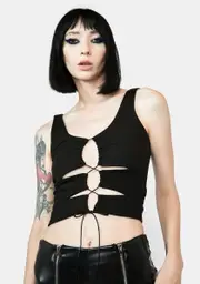 Fingers Crossed Tie Front Tank Top