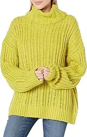 [J.O.A.] JOA Women's Cable Knit Turtleneck Sweater