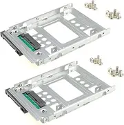 2.5" SSD to 3.5" SATA Hard Disk Drive HDD Adapter Caddy Tray CAGE Hot Swap Plug (Pack of 2)