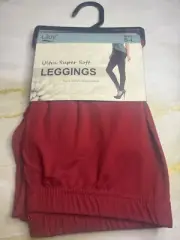 LILDY Women's SUPER SOFT POLYESTER/SPANDEX Leggings RED S-L New