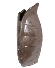 Decorative Ceramic Iridescent Brown Turtle Shell Vase - Table or Shelf