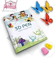 3D Printing Drawing Book, Reusable Colorful 40 Patterns Thick Paper Template with a Clear Plate, Painting Graffiti Template for 3D Pen Kids DIY Gift