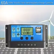 PWM 60A Solar Battery Regulator Charge Controller 12V 24V LCD Display Dual S8