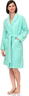 [TowelSelections] Women's Robe, Turkish Cotton Short Terry Bathrobe Made in Turkey
