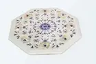 18'' Marble Coffee Table Top Inlay with Gemstones mop Bed Side Table Top