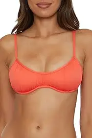 [BECCA] Women's Standard Color Code Underwire Shirred Bikini Top, Adjustable, Swimwear Separates