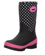 Western Chief Kids' Cold Rated Neoprene Memory Foam Rain Boat-Chloe Dot-sz 12