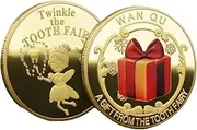 Tooth Fairy Golden Coin | Children's Tooth Changing Commemorative Coin - Fun Keepsake for Display Kids Childhood Tradition