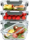 [5-Packs, 36 Oz Glass Meal Prep Containers with Snap Locking Lids Glass Food ...