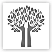 Tree and Hands Stencil - Choose a Size - Laser-Cut Reusable Plastic