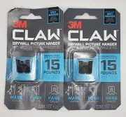 3M CLAW Drywall Picture Hanger ( 15 LB) Capacity 1 Hook Per Package Lot Of 2