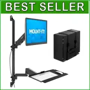 Heavy Duty Wall Mount Workstation with Single Monitor Mount and Cable Management