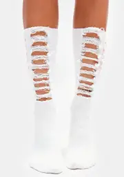 Cool Fun Lovin' Distressed Crew Socks