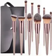 10PCS Makeup Brushes Set Champagne Gold Foundation Blending Powder Blush Conceal