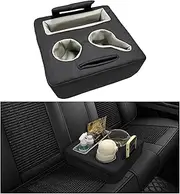 Kewucn Car Back Seat Organizer, Leather Couch Cup Holder Tray, Waterproof Sofa Cup Holder Pillow to Store Drink Snack Phone, Universal Auto Cup Holder for Car, RV, Sofa, Bed (Black)
