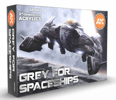AK Interactive #AKI-11614 Grey for Spaceships Colors 3G Acrylic Paint Set