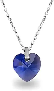 [LaraZeidler Berlin] Women's Heart Necklace 925 Silver Swarovski Elements Heart Pendant with Christmas Card