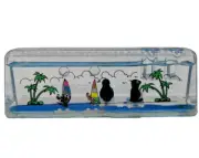 Lucite Acrylic Beach Oil Paper Weight Pen Holder Desktop Souvenir Collectible US