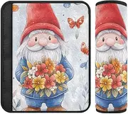 Vivid Color Flowers Cute Gnome 2 Pack seat Belt Shoulder Strap pad, Stop seat Belt Cutting into Neck, seat Belt Covers for SUV Van Auto 10x7.7 in funda para cinturón de carro