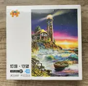 NIB 100 Piece Mini Jigsaw Puzzle Summer Cottage Lighthouse Seascape Art