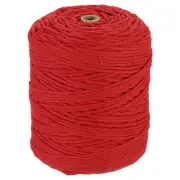 Natural Macrame Cord 3mm x 328 Yards Cotton Macrame Rope, Bright Red