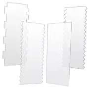 4pcs Acrylic Cake Scrapers Clear Cake Combs Icing Frosting Buttercream Cake