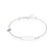 Sterling Silver 14cm Name Enamel Heart Kids Bracelet
