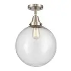 Innovations Beacon 1 Light 12" Flush, BSN/Seeded - 447-1C-SN-G204-12