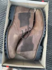 Sandro Moscoloni Men’s Distressed Tan Leather High-Top Comfort Shoes, Sz 10,5 D