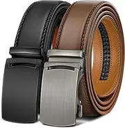 [KEMISANT] Ratchet Belts for Men 2-Pack, Men's Stylish Leather Belts in Gift Set 35mm