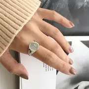 925 Sterling Silver Polished Open Ring K281 - As Shown In Figure - One Size