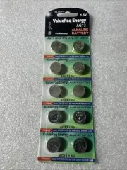 Dantona VAL-AG13-10 ValuePaq Energy AG13 Alkaline Button Cell Batteries, 10 Pack