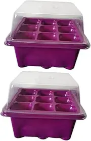 BUTIFULSIC 2Pcs Plant Germination Trays Indoor Garden Propagator Box for Seed Starting Durable Seedling Starter Tray with Transparent Lid for Micro and Salad Leaves