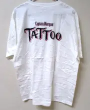 white Tshirt Captain Morgan Tattoo, size XL, back room overstock from Alaska