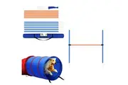 Pawise Dog Agility Equipment Set Pet Tunnel Obstacle Training Course Tunnel Pole
