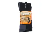 Holeproof Explorer 3 Pairs Original Men Tough Thick Work Crew Above Ankle Cotton Socks Bulk BLK Black SYNH3N