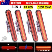 4X Tray Back Ute 87 LED Tail Lights Flowing Turn Signal Slim Strip Truck Trailer