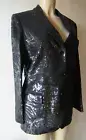LEAF SEQUIN MICHAEL KORS COLLECTION DOUBLE CREPE-SABLE BLAZER S8 BK ITALY WOMEN