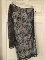 Hailey Adrianna Papell Womens Lace Dress Size 2 Black & White NWT