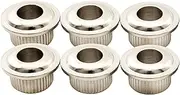 Musiclily Pro 6mm to 10mm Vintage to Modern Sized Guitar Tuner Conversion Bushings Tuning Pegs Adapter Ferrules, Nickel (Set of 6)