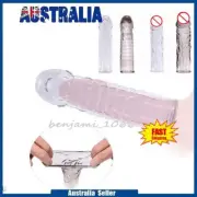 1/2X Extension Reusable Condom Penis Sleeve Male Enlargement Time Delay Spike AU