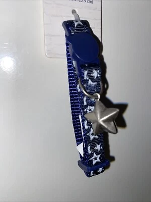 Whiskers City Easy Release Kitten Cat Collar Adjustable 6in X 9in Stars NWT