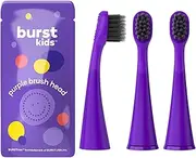 BURST Genuine Replacement Heads for Kids Electric Toothbrush (Purple/3 Pack) | Perfect Fit | Ultra Soft Bristles | 9 Months of Supply