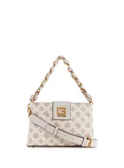 GUESS Women's Cream Logo Alva Crossbody Bag in White
