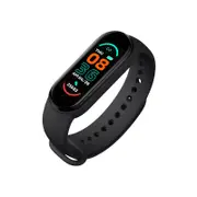 M6 Smart Mini Mens Womens Fitness Tracker Heart Rate Blood Pressure Monitor Pedometer Waterproof Sweatproof Bracele - Black