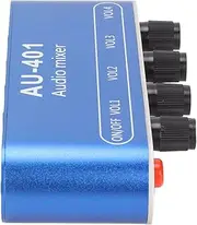 Stereo Mixer 4 in 1 Out Mini Mixer 3.5mm Stereo Jack Stereo Line Mixer Volume Adjustment Stage Sub Mixer for PC, Mobile Phone, Laptop, Etc