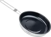 iBasingo 1000ML Titanium Non-stick Frying Pan with Folding Handle and Lid Outdoor Camping Skillet Ultra-light Cookware US-Ti2069C
