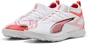 108352 Soccer Cleat, Ultra 5 Match, TT + MID JR 108352 Kids, 25 Spring Summer Colors Puma White/Puma Black/Glowing Red (01), 22.5 cm