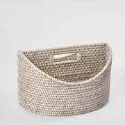 [OneWorld Collection] Paume Rattan Magazine Holder White Wash